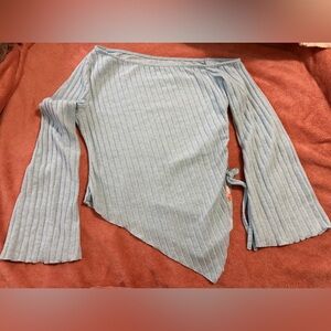 SHEIN Sky Blue Off-Shoulder Sweater